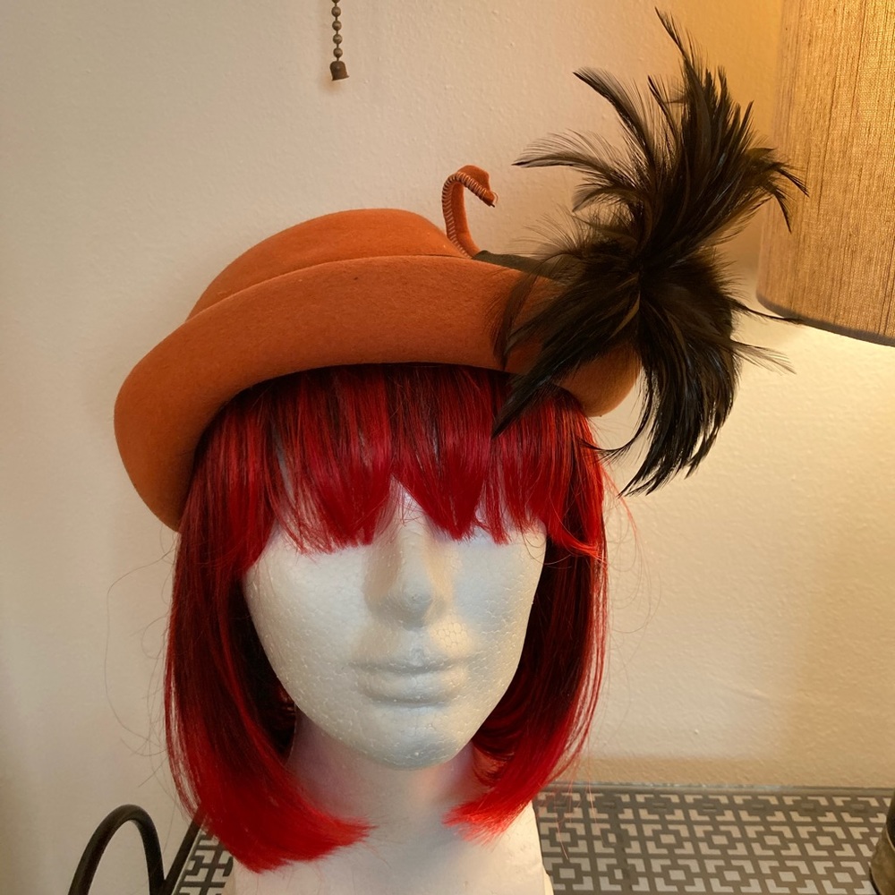 Vintage Orange Hat 1950s or 1960s